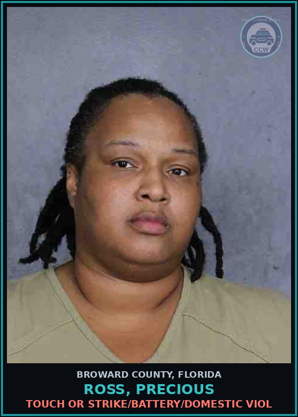 Booking mugshot of ROSS, PRECIOUS in Broward County