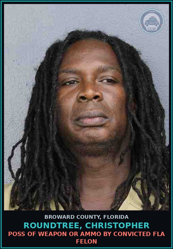 Booking mugshot of ROUNDTREE, CHRISTOPHER in Broward County