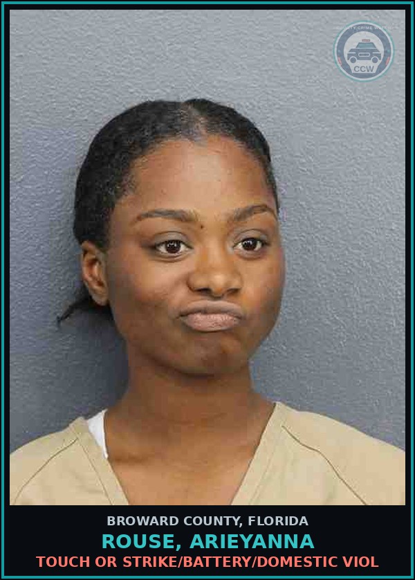 Booking mugshot of ROUSE, ARIEYANNA in Broward County