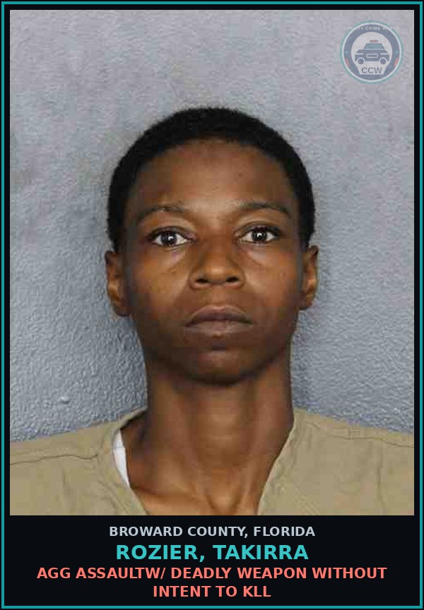 Booking mugshot of ROZIER, TAKIRRA in Broward County