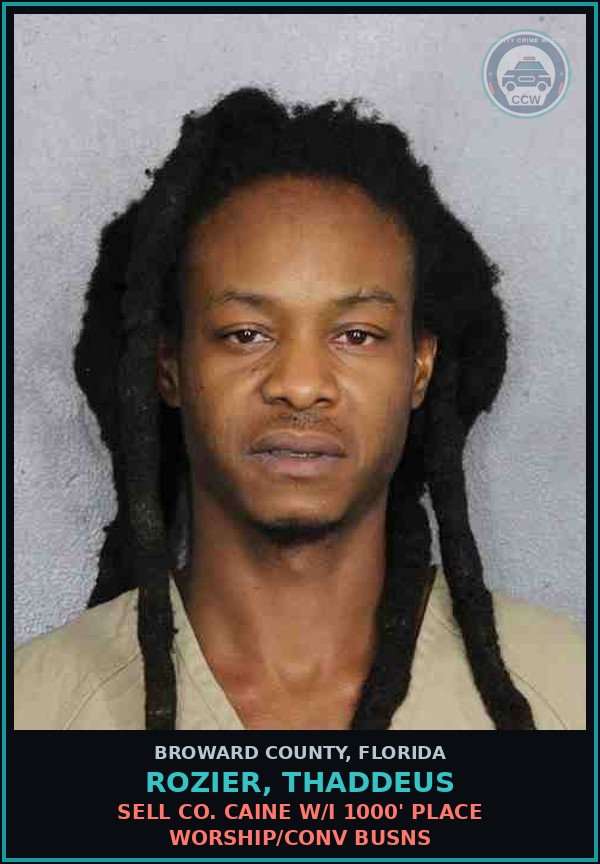 Booking mugshot of ROZIER, THADDEUS in Broward County