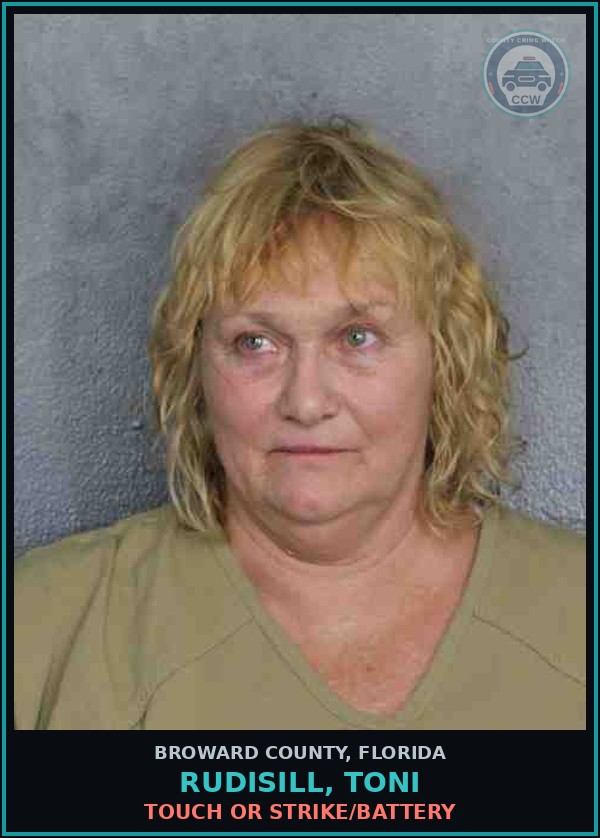 Booking mugshot of RUDISILL, TONI in Broward County