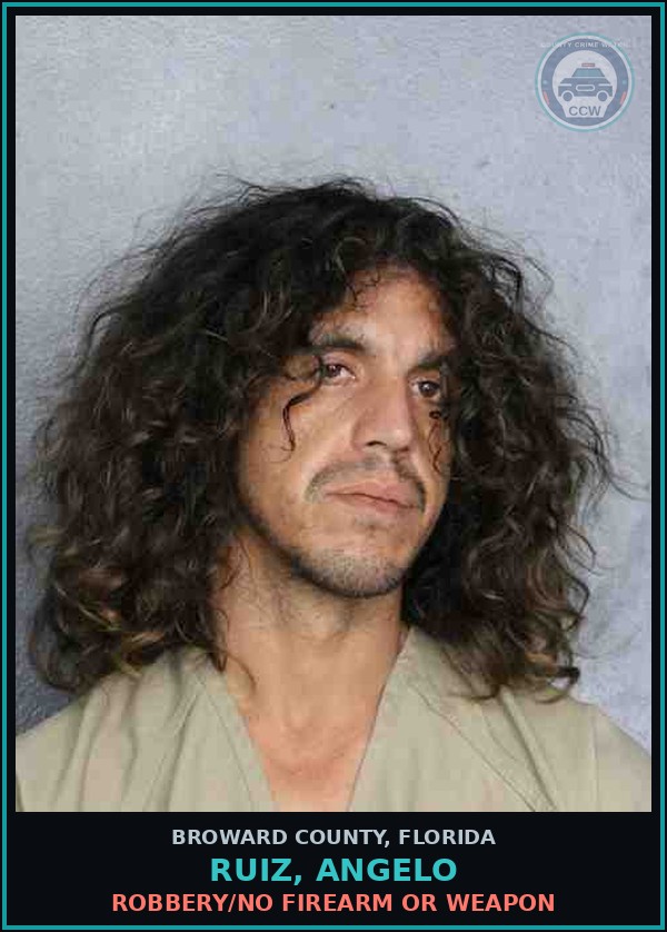 Booking mugshot of RUIZ, ANGELO in Broward County
