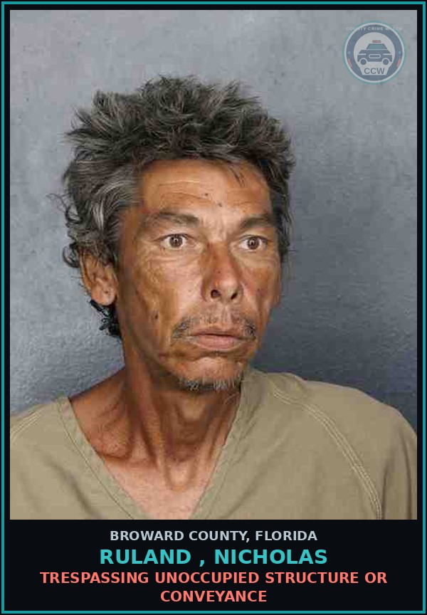 Booking mugshot of RULAND , NICHOLAS in Broward County