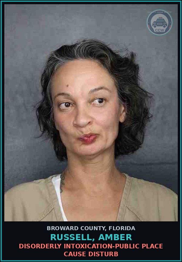Booking mugshot of RUSSELL, AMBER in Broward County