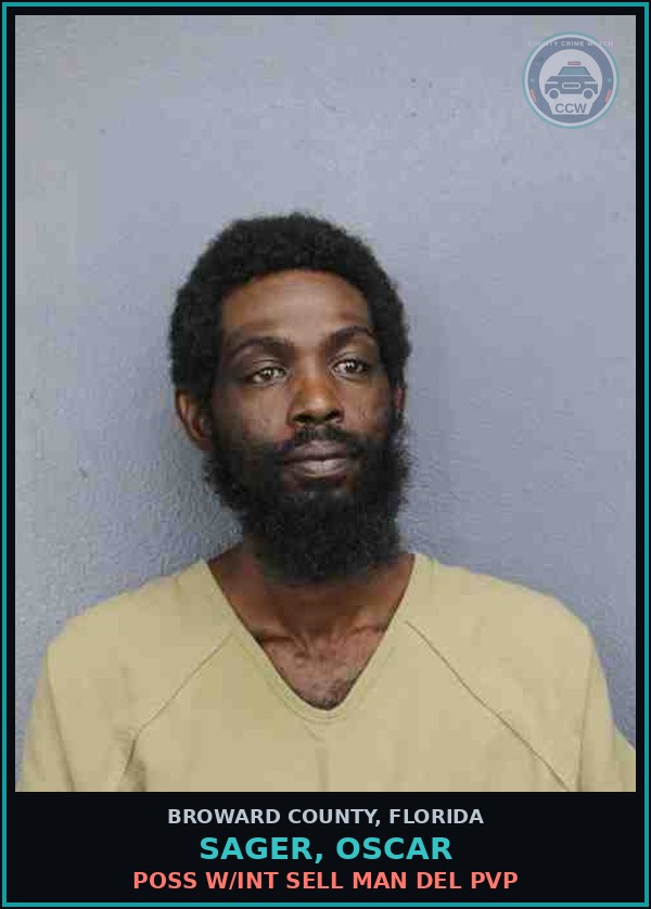 Booking mugshot of SAGER, OSCAR in Broward County