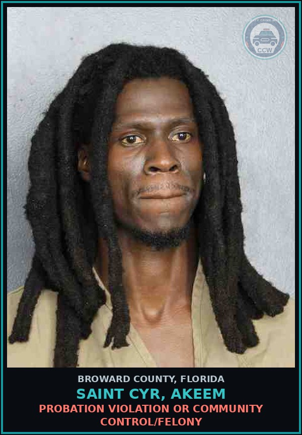 Booking mugshot of SAINT CYR, AKEEM in Broward County