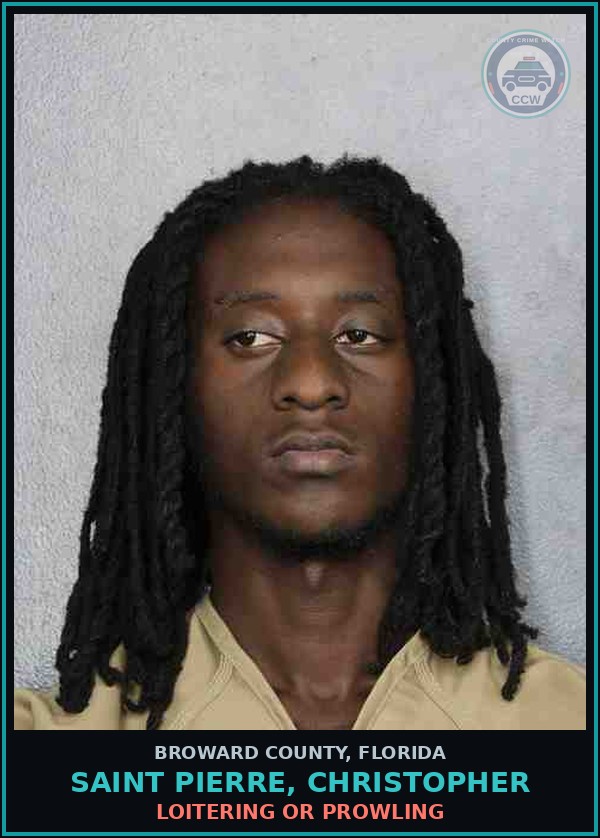 Booking mugshot of SAINT PIERRE, CHRISTOPHER in Broward County