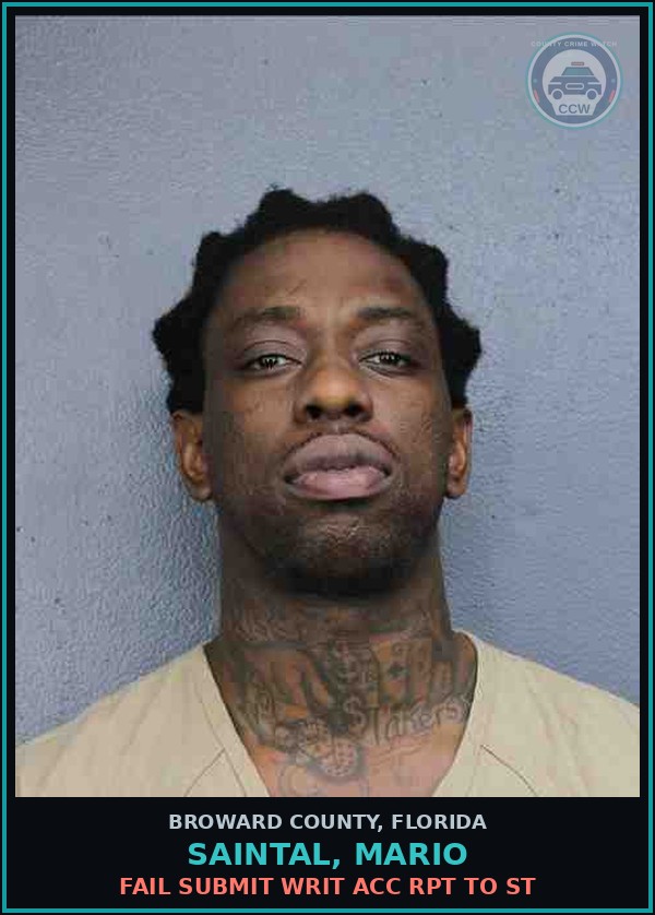 Booking mugshot of SAINTAL, MARIO in Broward County