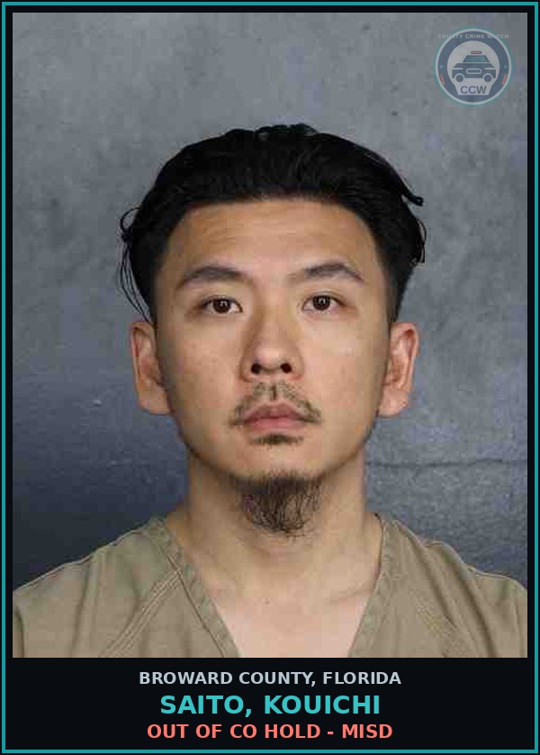 Booking mugshot of SAITO, KOUICHI in Broward County