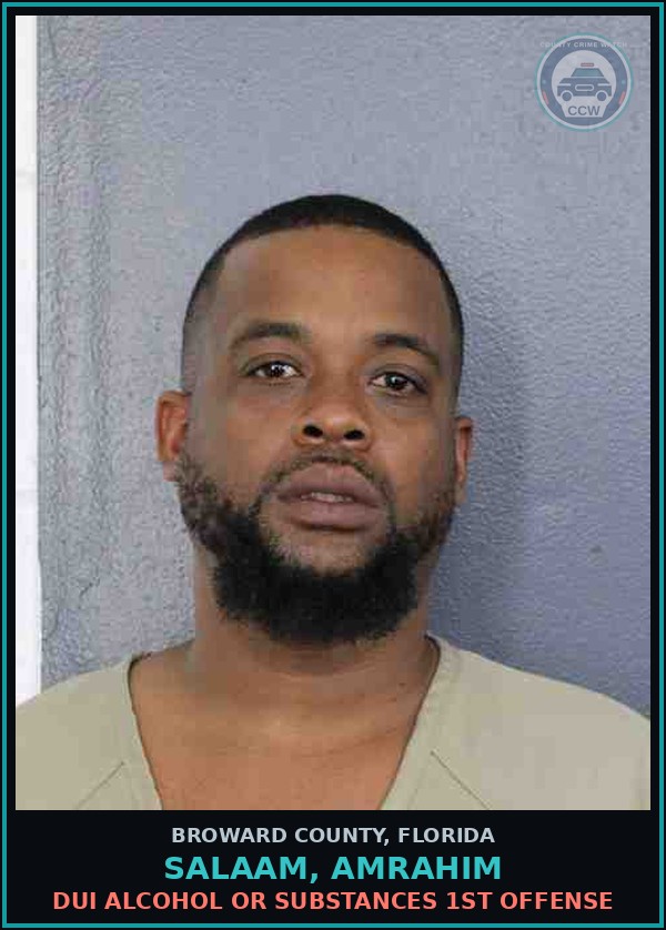 Booking mugshot of SALAAM, AMRAHIM in Broward County