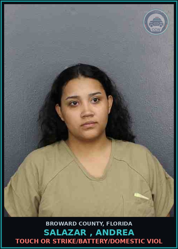 Booking mugshot of SALAZAR , ANDREA in Broward County