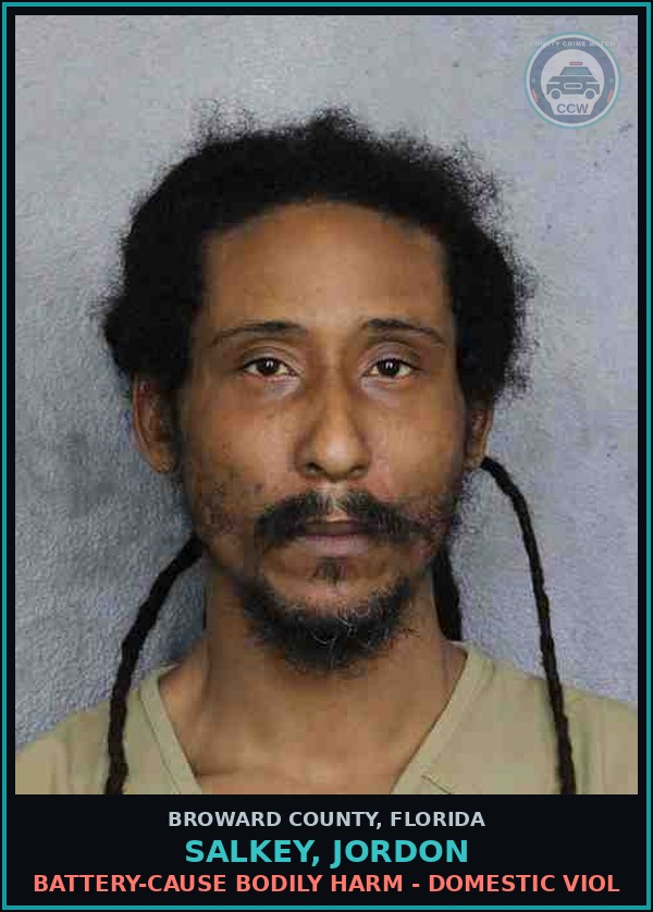 Booking mugshot of SALKEY, JORDON in Broward County