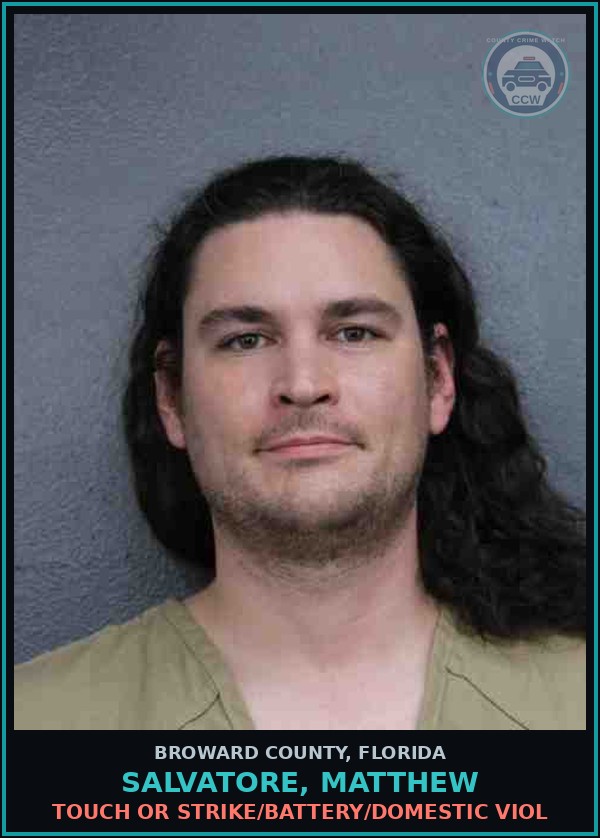 Booking mugshot of SALVATORE, MATTHEW in Broward County