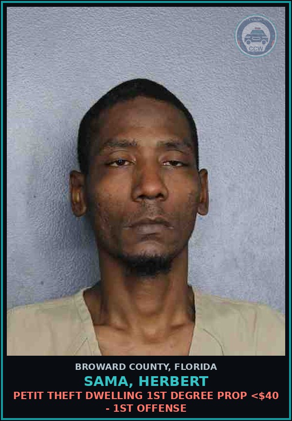 Booking mugshot of SAMA, HERBERT in Broward County