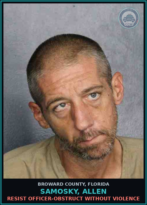 Booking mugshot of SAMOSKY, ALLEN in Broward County