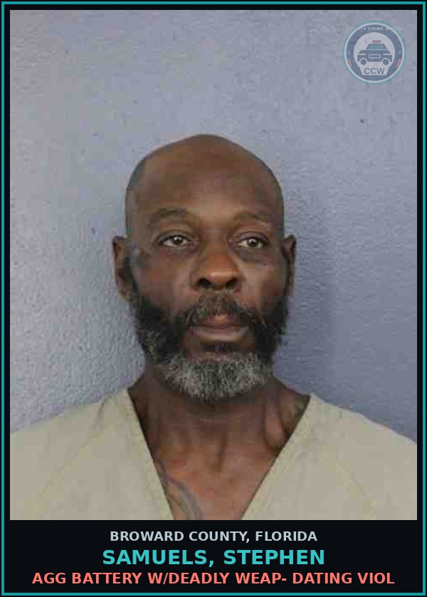 Booking mugshot of SAMUELS, STEPHEN in Broward County