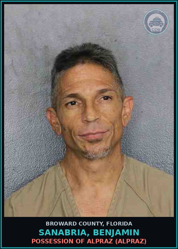 Booking mugshot of SANABRIA, BENJAMIN in Broward County