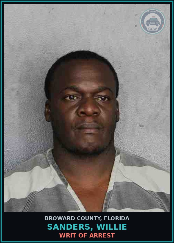 Booking mugshot of SANDERS, WILLIE in Broward County