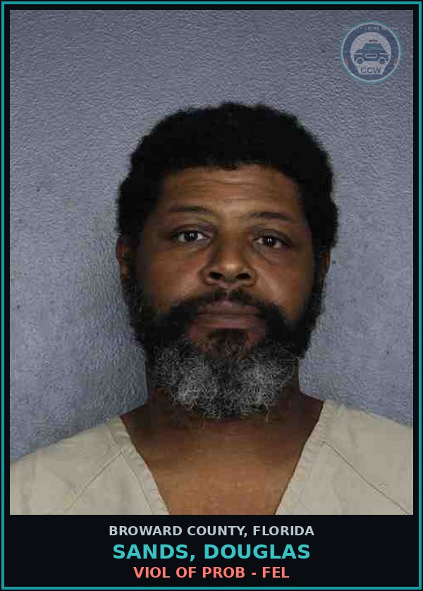 Booking mugshot of SANDS, DOUGLAS in Broward County
