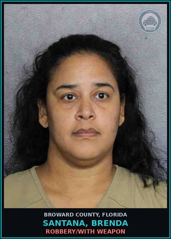 Booking mugshot of SANTANA, BRENDA in Broward County