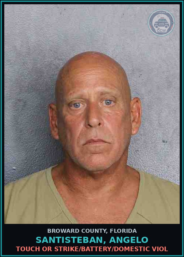 Booking mugshot of SANTISTEBAN, ANGELO in Broward County