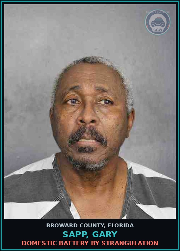 Booking mugshot of SAPP, GARY in Broward County