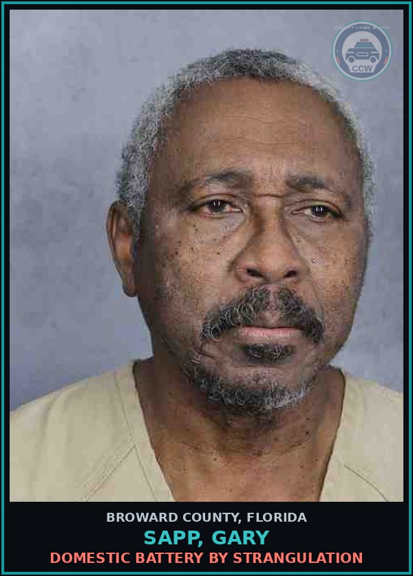 Booking mugshot of SAPP, GARY in Broward County
