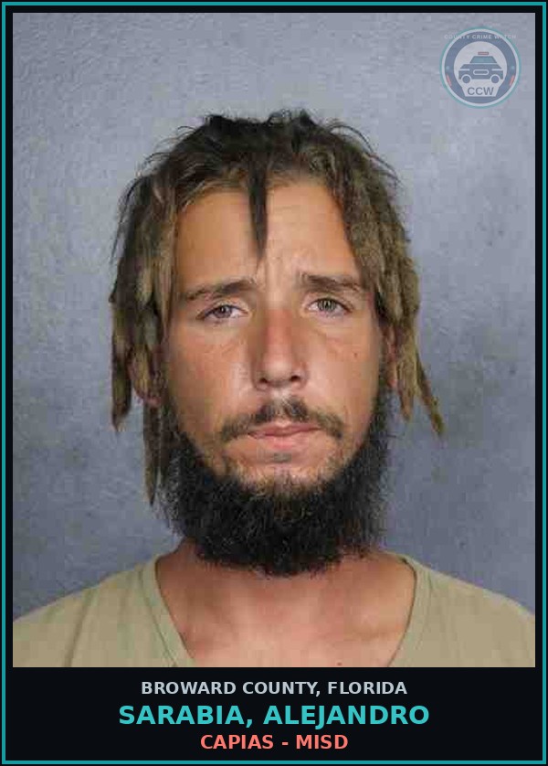 Booking mugshot of SARABIA, ALEJANDRO in Broward County