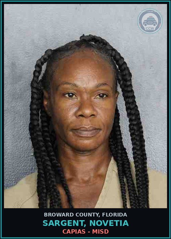 Booking mugshot of SARGENT, NOVETIA in Broward County