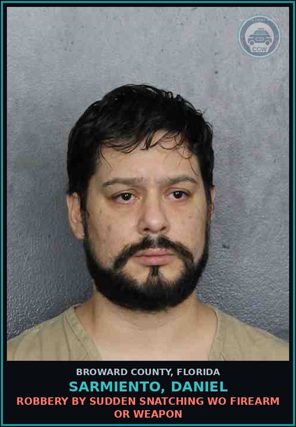 Booking mugshot of SARMIENTO, DANIEL in Broward County