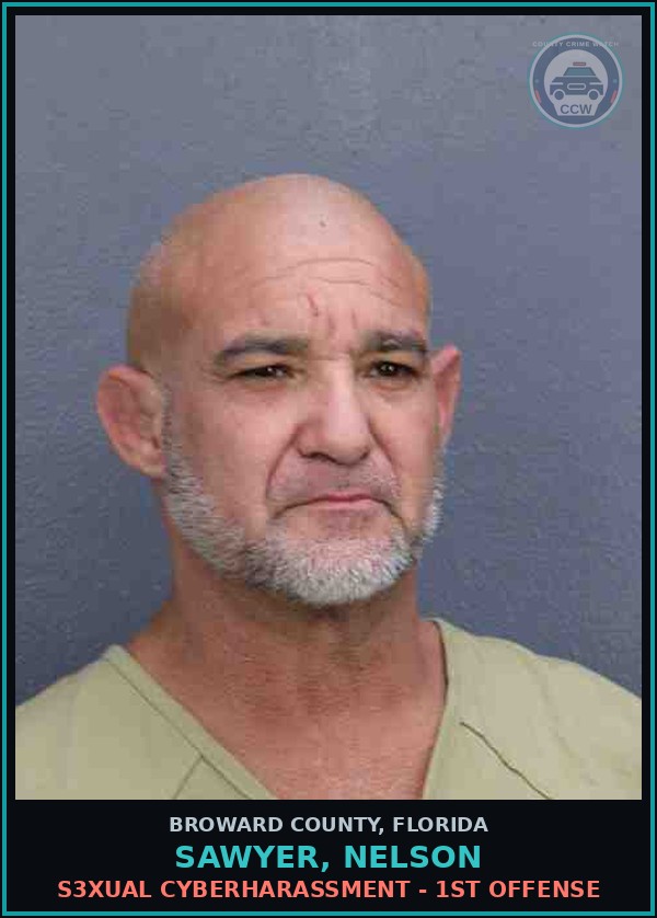 Booking mugshot of SAWYER, NELSON in Broward County