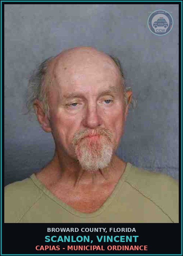 Booking mugshot of SCANLON, VINCENT in Broward County