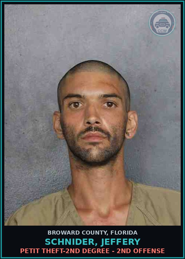 Booking mugshot of SCHNIDER, JEFFERY in Broward County