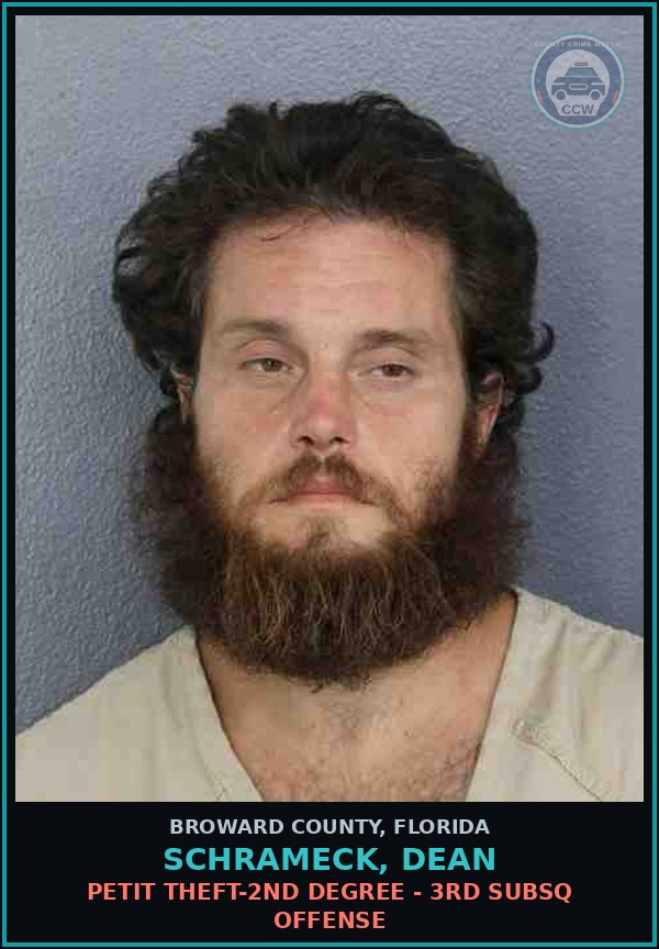 Booking mugshot of SCHRAMECK, DEAN in Broward County