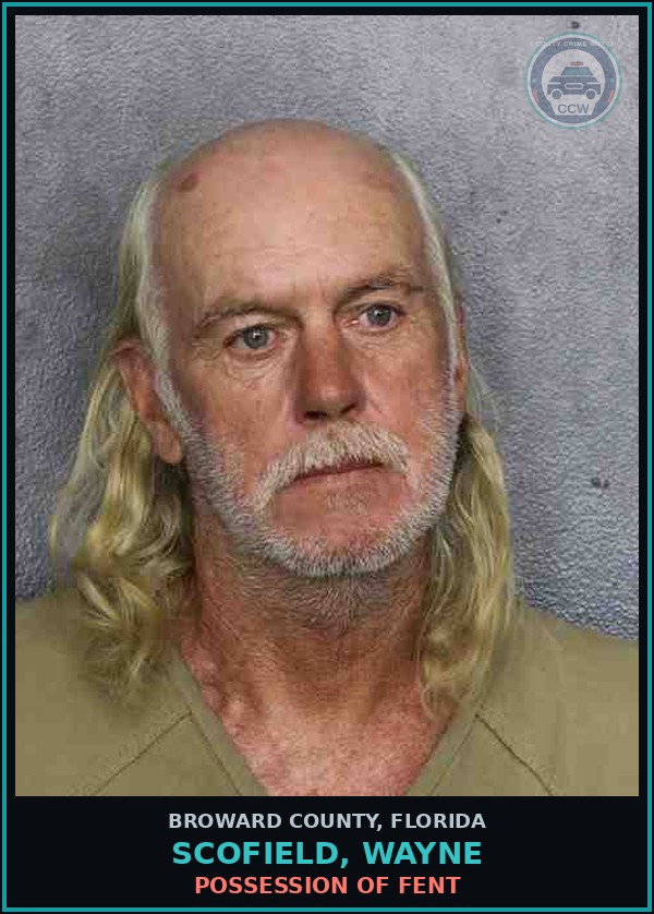 Booking mugshot of SCOFIELD, WAYNE in Broward County