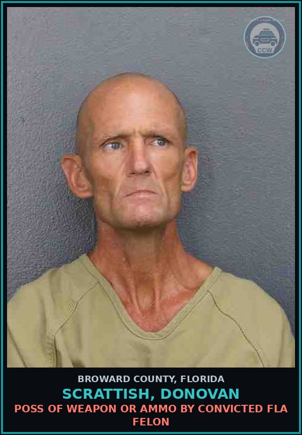 Booking mugshot of SCRATTISH, DONOVAN in Broward County