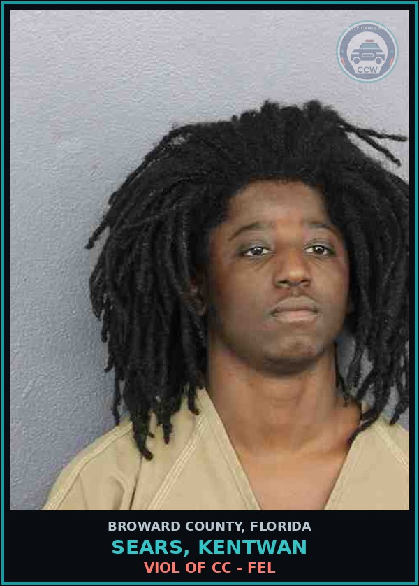 Booking mugshot of SEARS, KENTWAN in Broward County