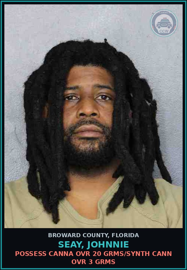 Booking mugshot of SEAY, JOHNNIE in Broward County