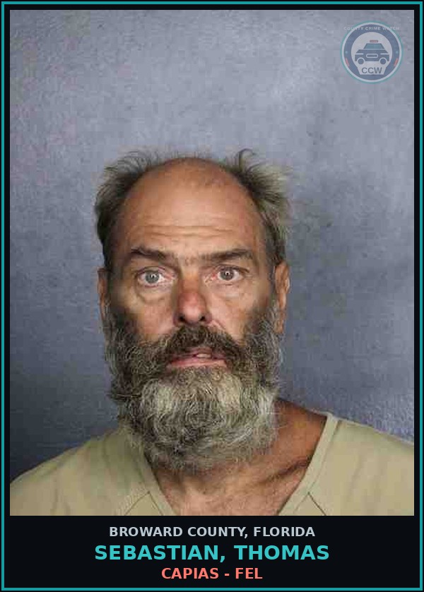 Booking mugshot of SEBASTIAN, THOMAS in Broward County