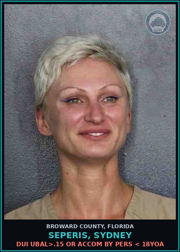 Booking mugshot of SEPERIS, SYDNEY in Broward County