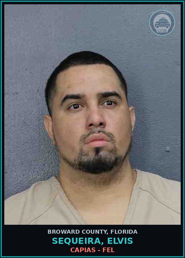 Booking mugshot of SEQUEIRA, ELVIS in Broward County
