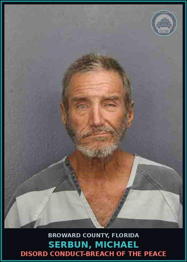 Booking mugshot of SERBUN, MICHAEL in Broward County