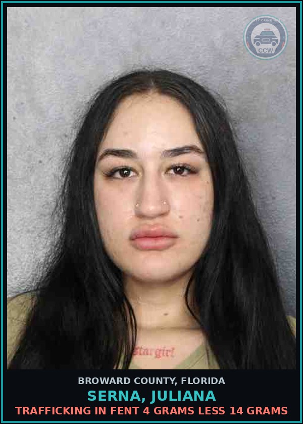 Booking mugshot of SERNA, JULIANA in Broward County
