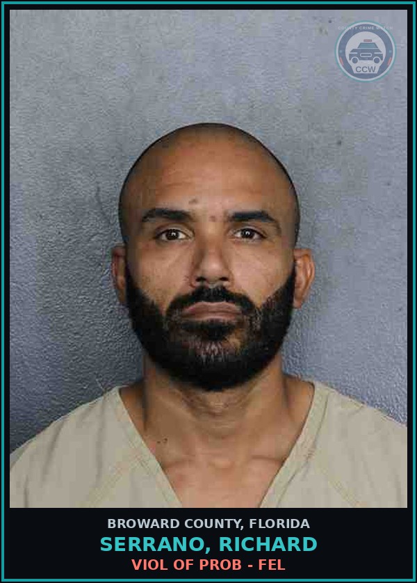 Booking mugshot of SERRANO, RICHARD in Broward County