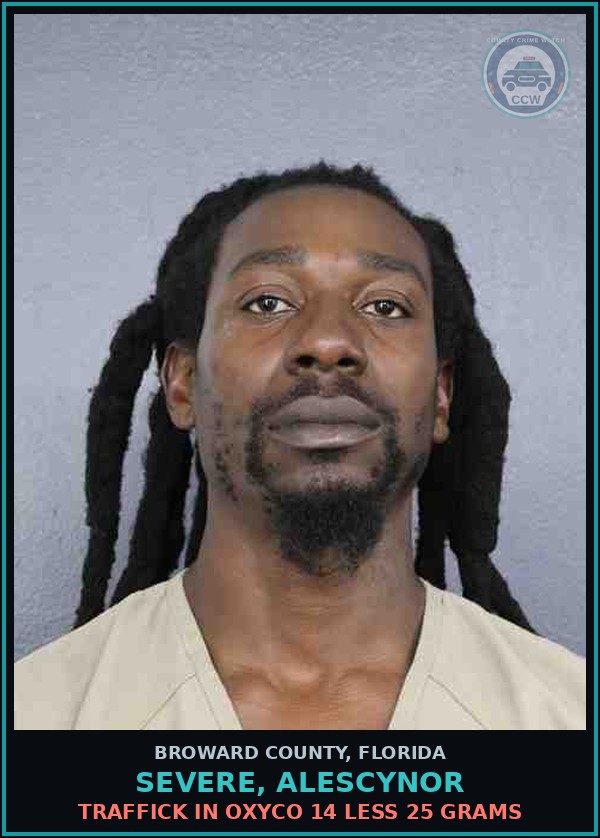 Booking mugshot of SEVERE, ALESCYNOR in Broward County