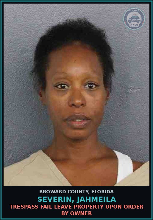 Booking mugshot of SEVERIN, JAHMEILA in Broward County