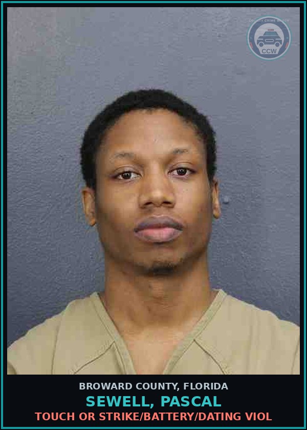 Booking mugshot of SEWELL, PASCAL in Broward County