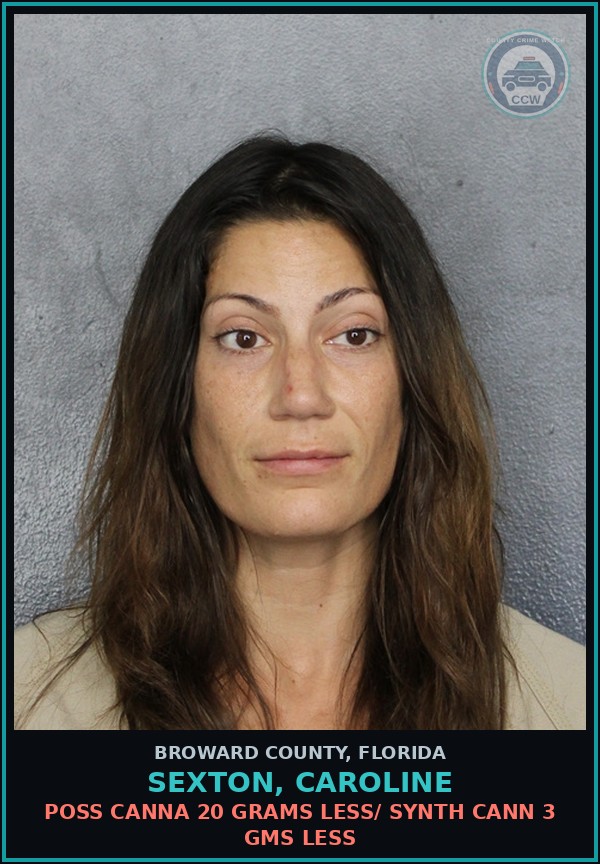 Booking mugshot of SEXTON, CAROLINE in Broward County