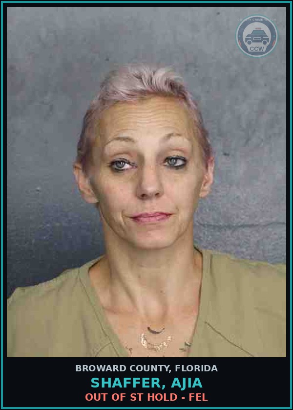 Booking mugshot of SHAFFER, AJIA in Broward County